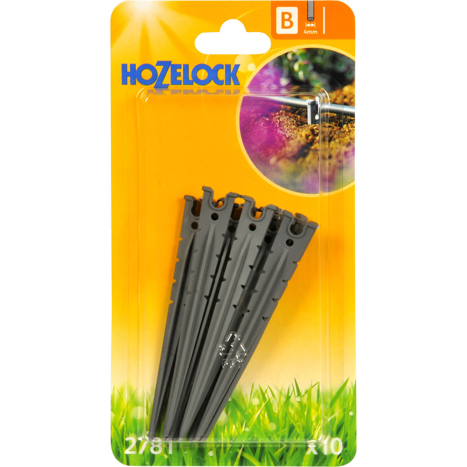 Image of Hozelock Supply Hose Stake Pack of 10 for 4mm Auto Watering System