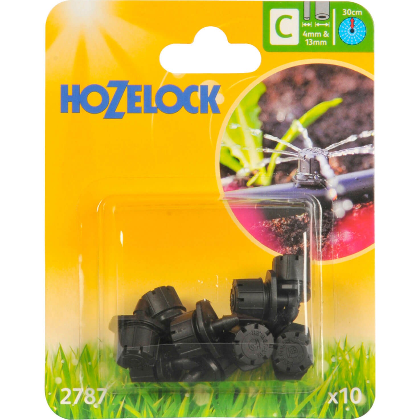 Image of Hozelock End of Line Adjustable Mini Garden Water Sprinkler Pack of 10 for 4mm Auto Watering System