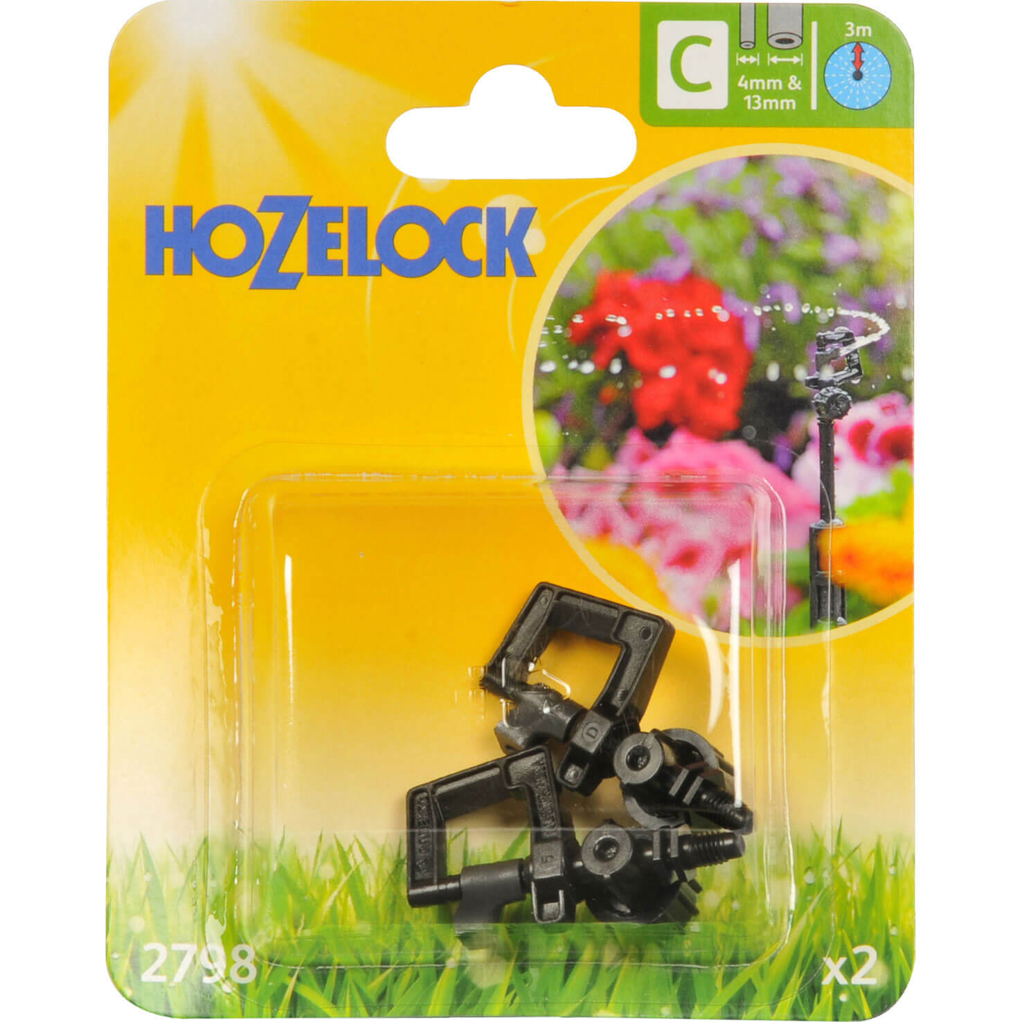 Image of Hozelock 360 Mini Garden Water Sprinkler Pack of 2 for 4mm Auto Watering System