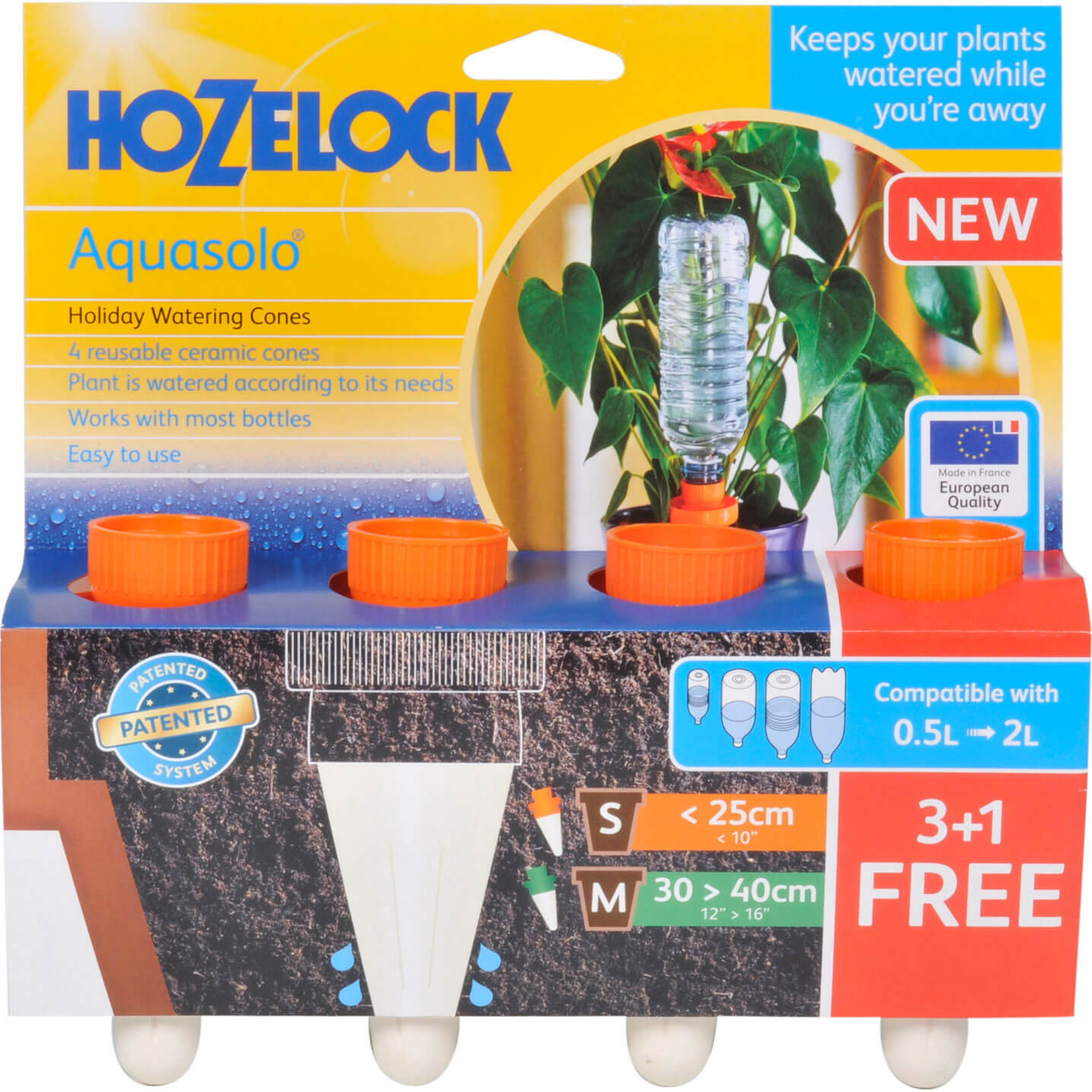 Image of Hozelock Aquasolo Slow Watering Cone for Pots up to 10 250mm Pack of 4