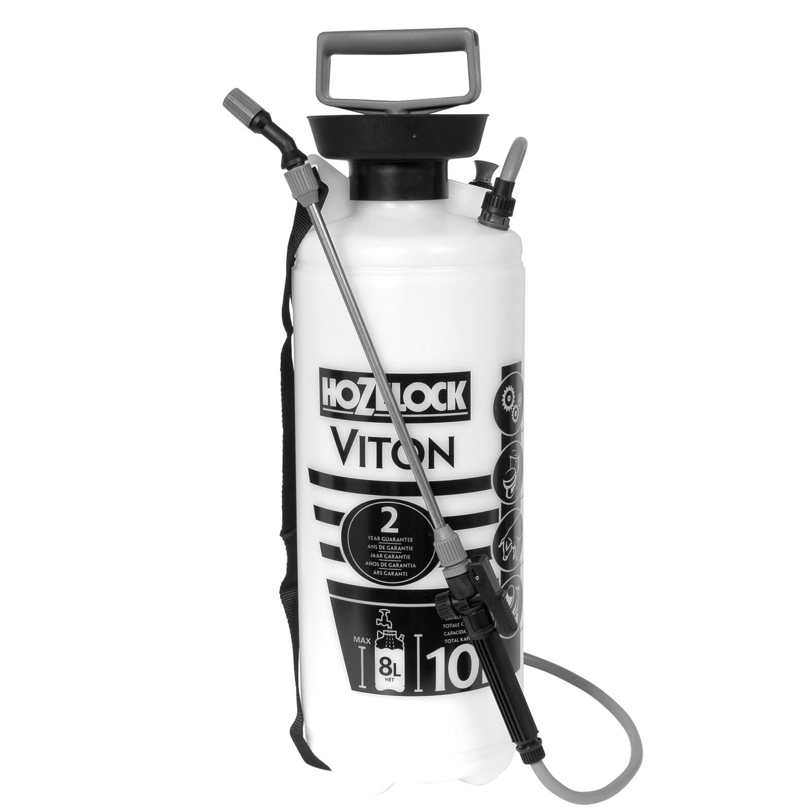 Image of Hozelock Viton Chemical Liquid Pressure Sprayer 10 Litres Holds 8 Litres