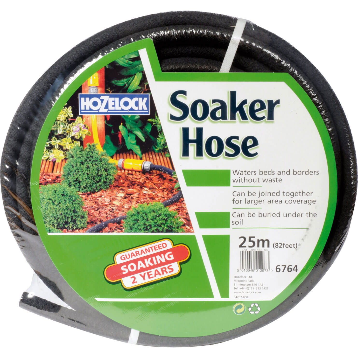 Image of Hozelock 25 Metre Porous Soaker Hose Pipe 125mm 12 with Connectors