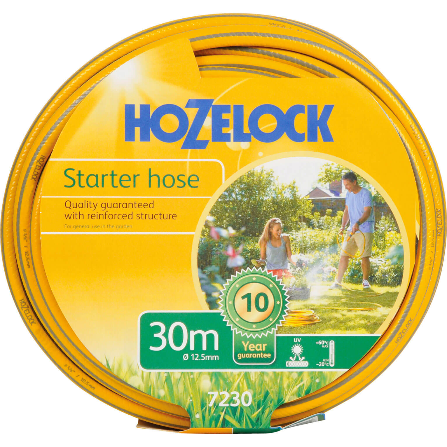 Image of Hozelock 30 Metre Starter Hose Pipe Starter 125mm 12 with Hose Nozzle and Connectors