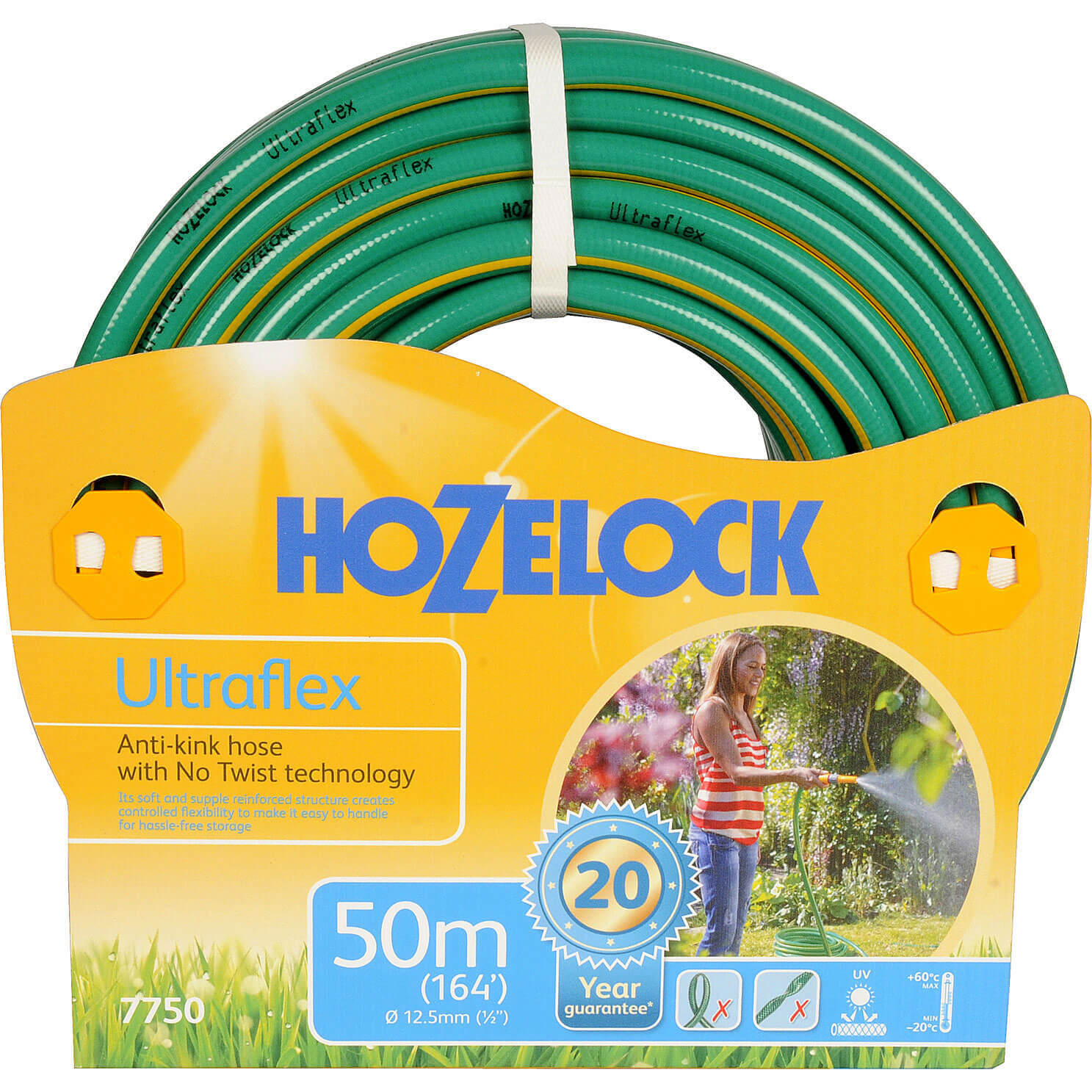 Image of Hozelock 50 Metre Ultraflex AntiKink and AntiTwist Hose Pipe 125mm 12