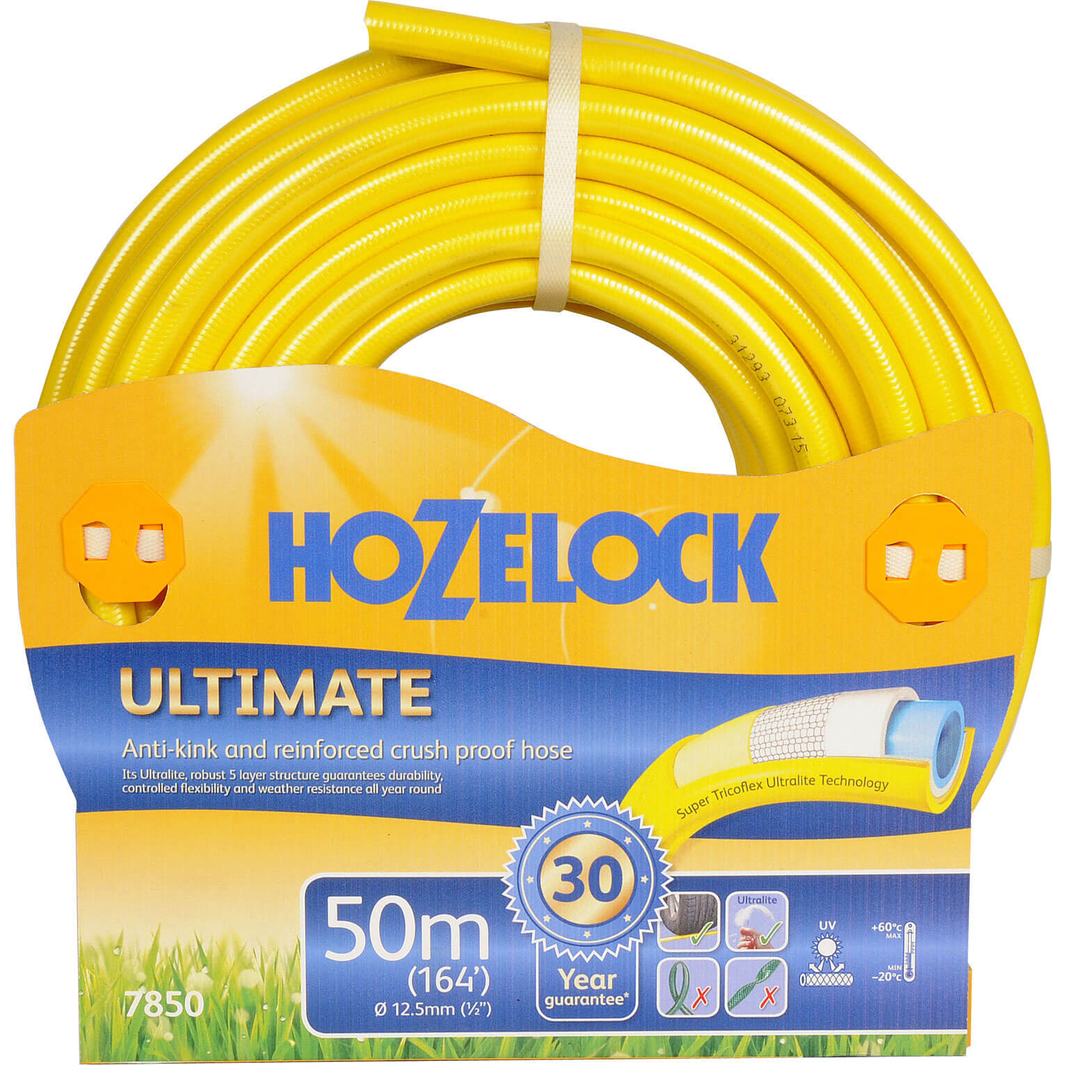 Image of Hozelock 50 Metre Ultimate AntiKink and AntiTwist Hose Pipe 125mm 12