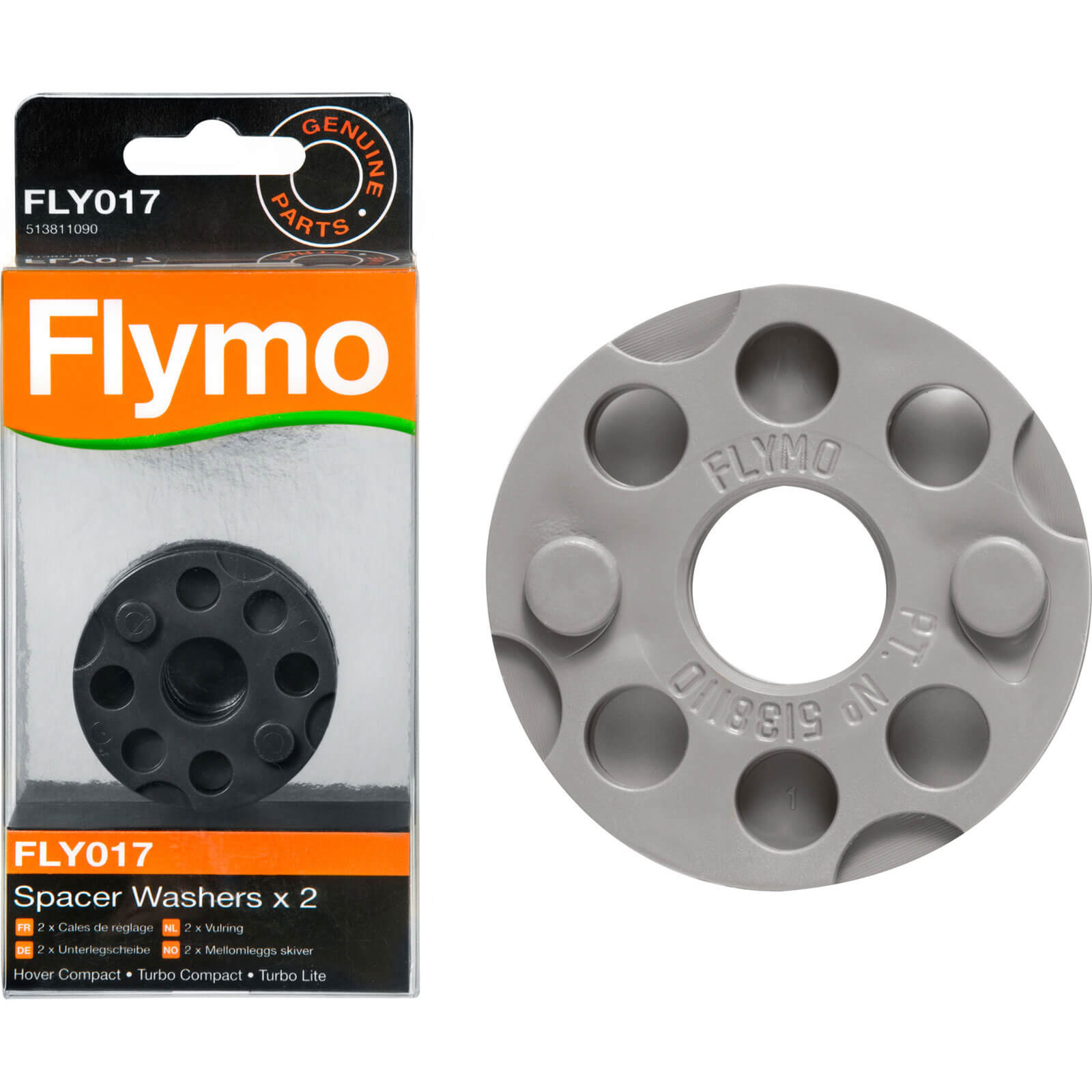 Image of Flymo FLY017 Replacement Spacer Washers for TC TL FEG300 FEG330VX FGM240 and FGM380 Lawnmowers Pack of 2