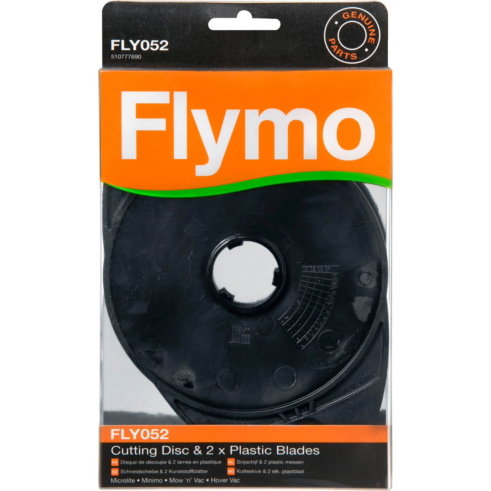 Image of Flymo FLY052 Replacement Cutting Disc with 2 Blades for Microlite Mow n Vac and Hovervac Lawnmowers