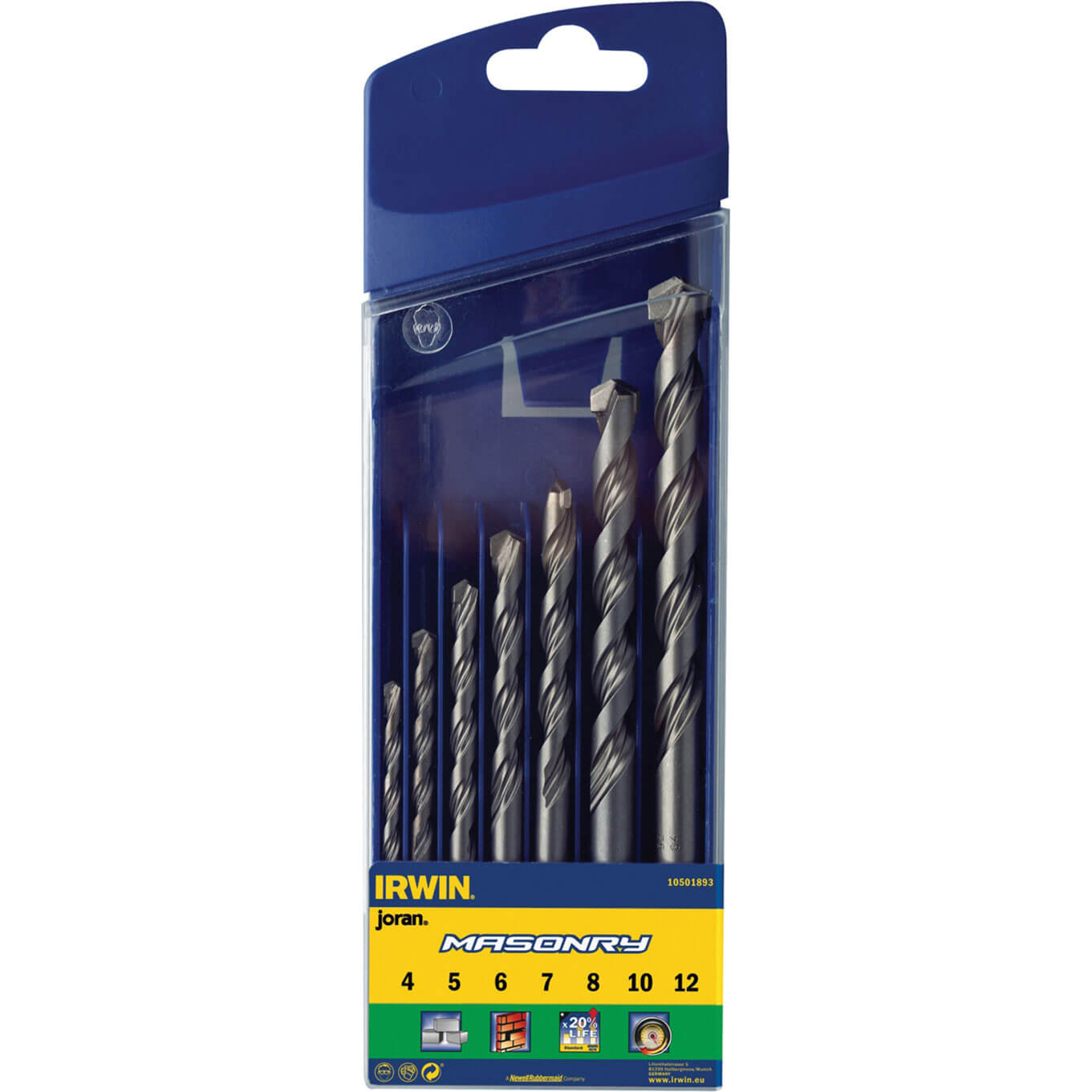 Image of Irwin 7 Piece Masonry Drill Bit Set 4 12mm