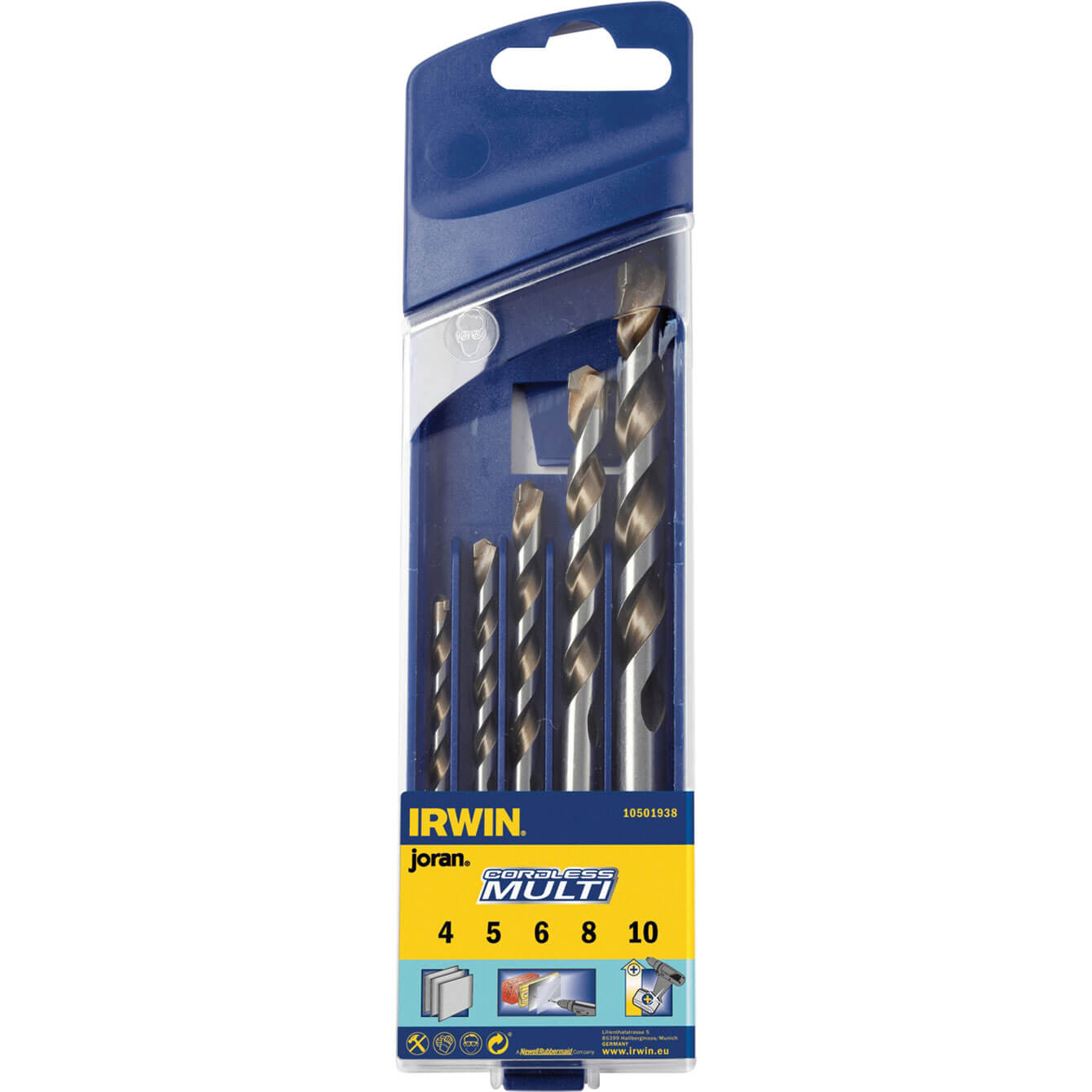 Image of Irwin 5 Piece Masonry Drill Bit Set 4 10mm