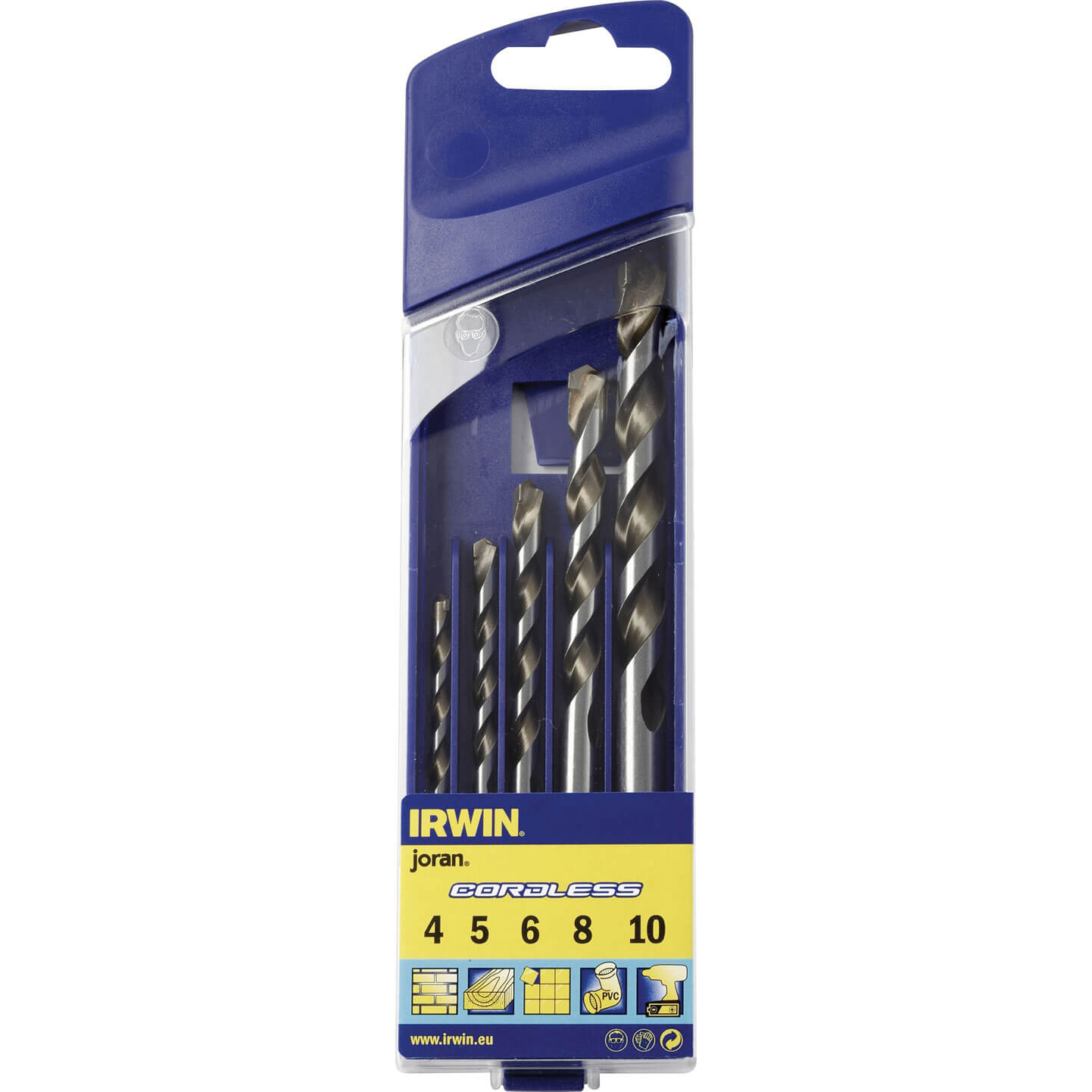 Image of Irwin Multi Purpose 5 Piece Drill Bit Set 4 10mm