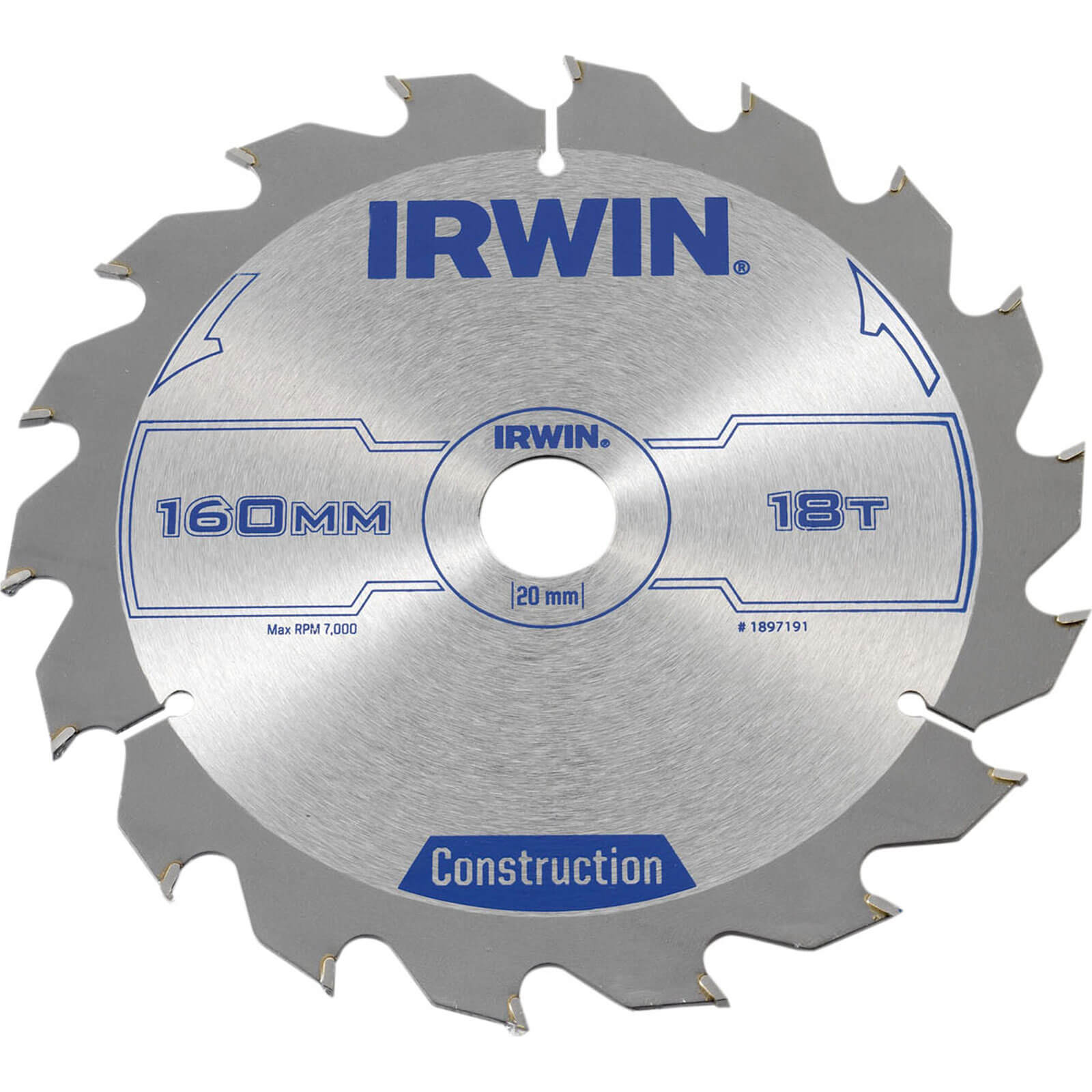 Image of Irwin ATB Circular Saw Blade 160mm x 20mm Bore 18 Teeth