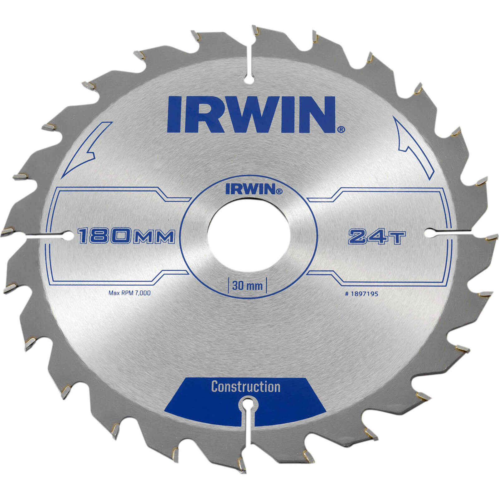 Image of Irwin ATB Circular Saw Blade 180mm x 30mm Bore 24 Teeth