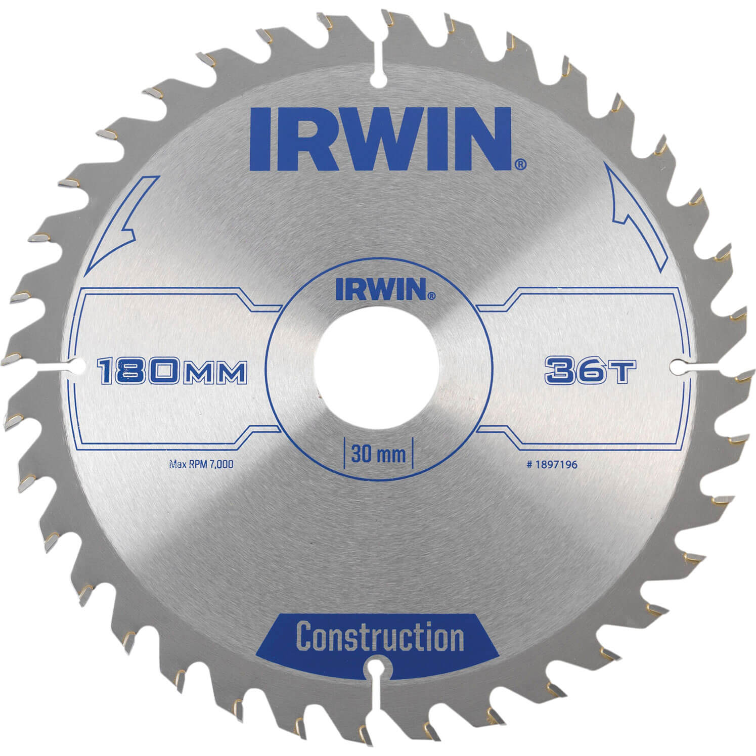 Image of Irwin ATB Circular Saw Blade 180mm x 30mm Bore 36 Teeth