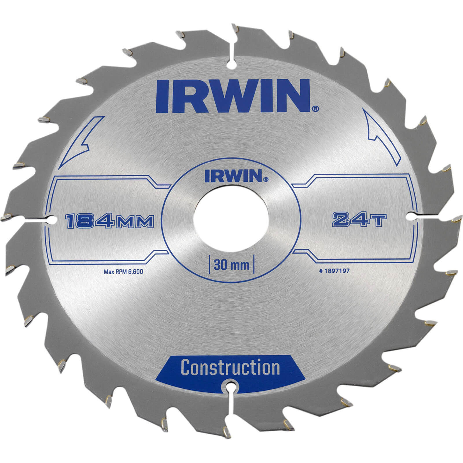 Image of Irwin ATB Circular Saw Blade 184mm x 30mm Bore 24 Teeth