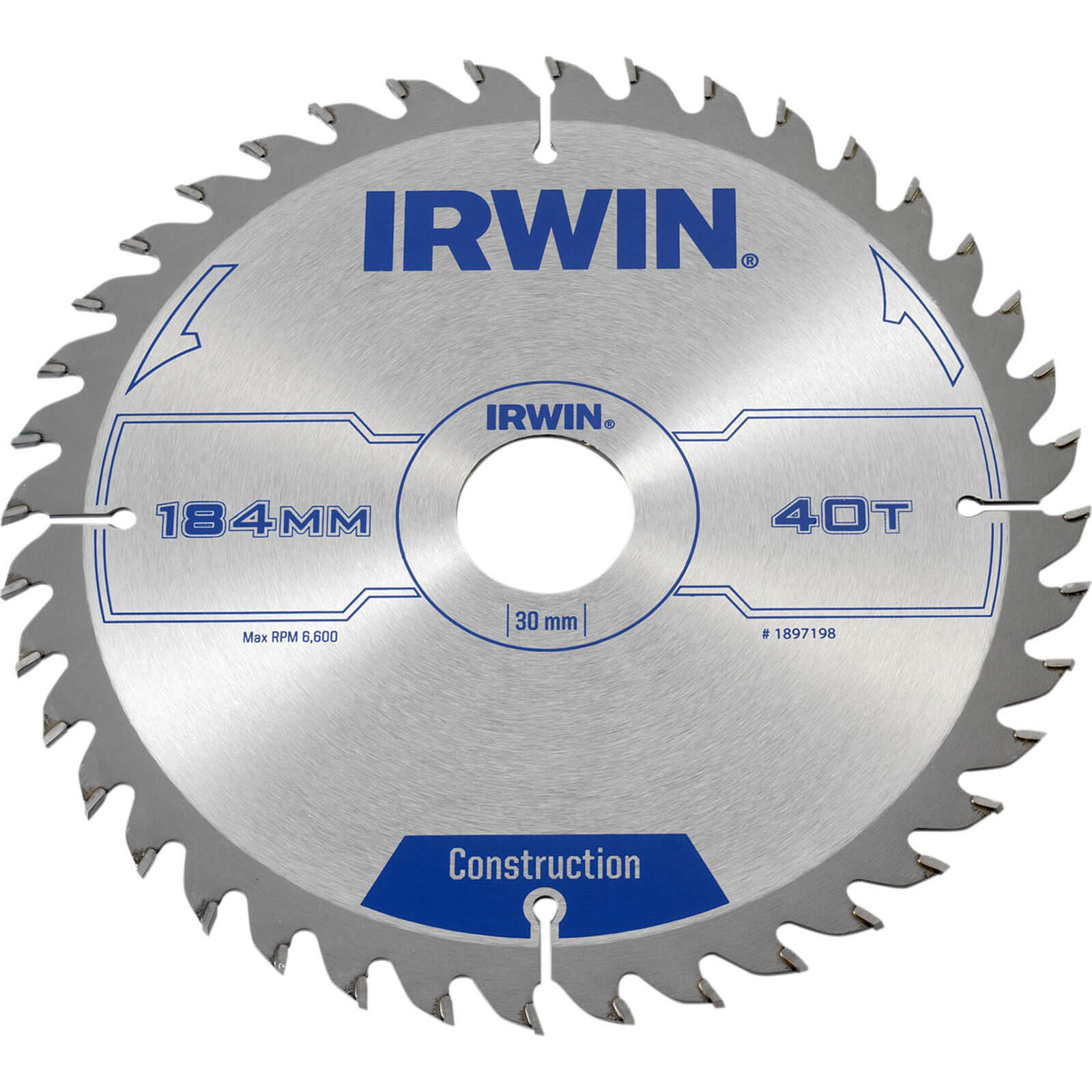 Image of Irwin ATB Circular Saw Blade 184mm x 30mm Bore 40 Teeth