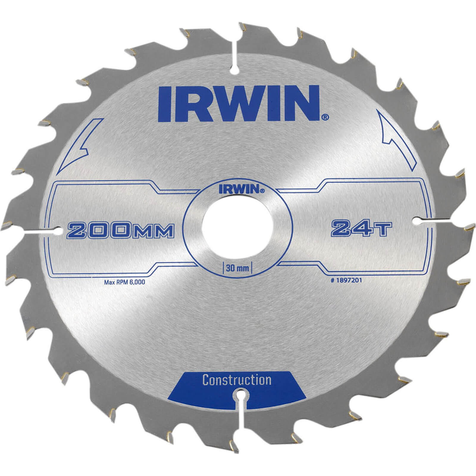 Image of Irwin ATB Circular Saw Blade 200mm x 30mm Bore 24 Teeth