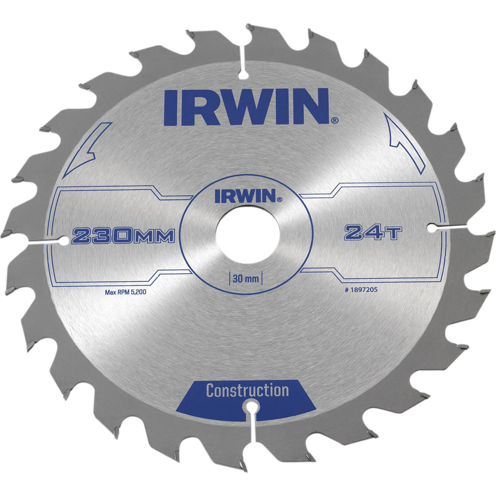 Image of Irwin ATB Circular Saw Blade 230mm x 30mm Bore 24 Teeth