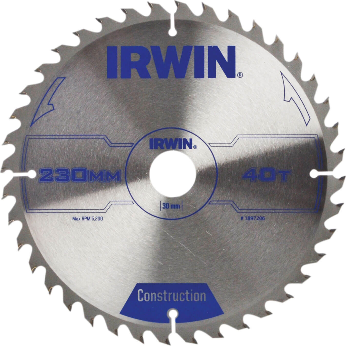 Image of Irwin ATB Circular Saw Blade 230mm x 30mm Bore 40 Teeth