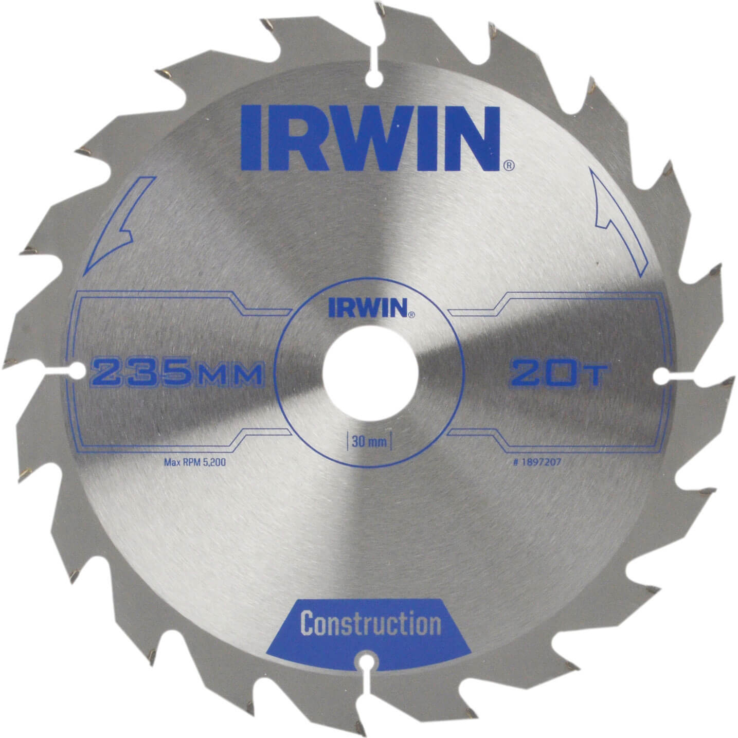 Image of Irwin ATB Circular Saw Blade 235mm x 30mm Bore 20 Teeth