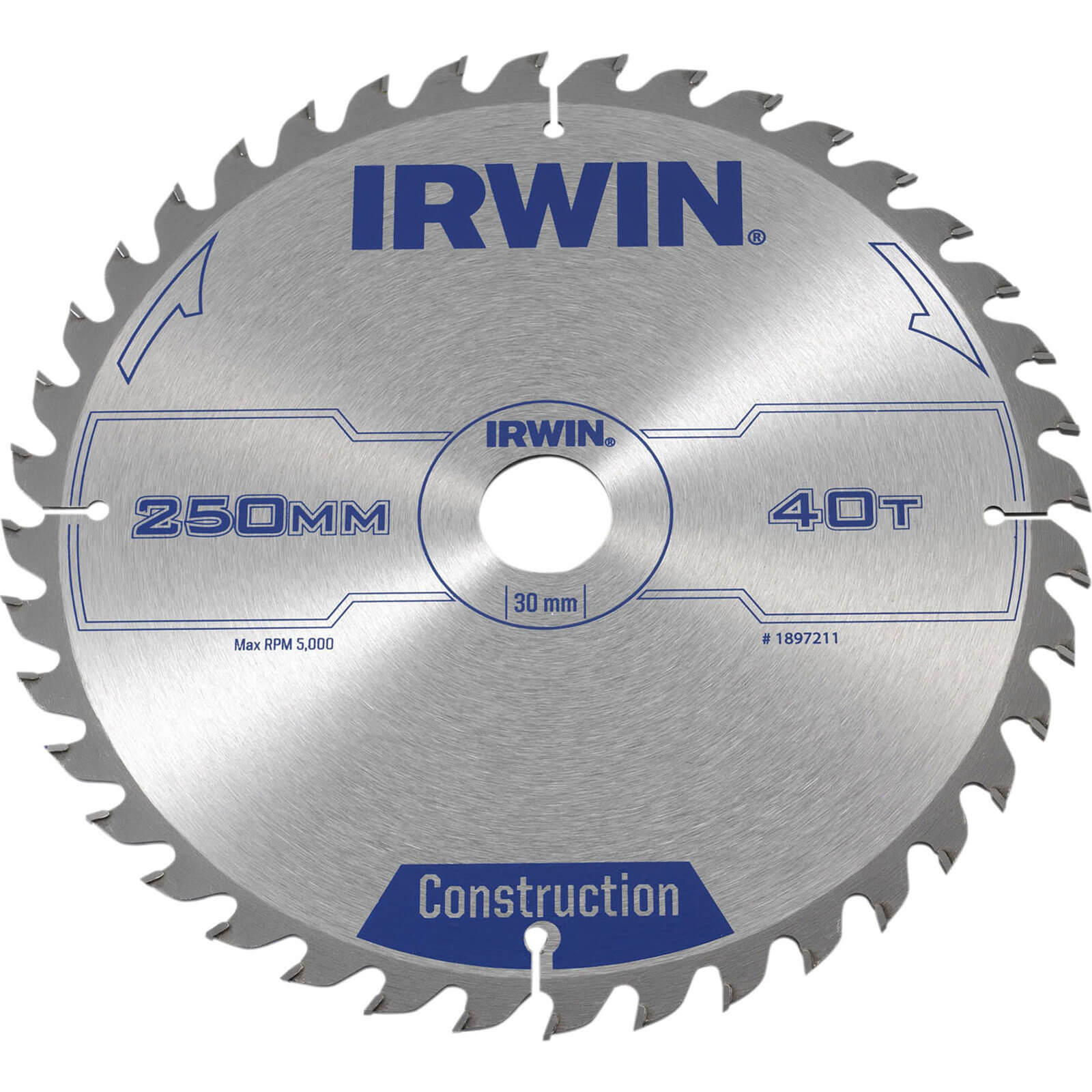 Image of Irwin ATB Circular Saw Blade 250mm x 30mm Bore 40 Teeth