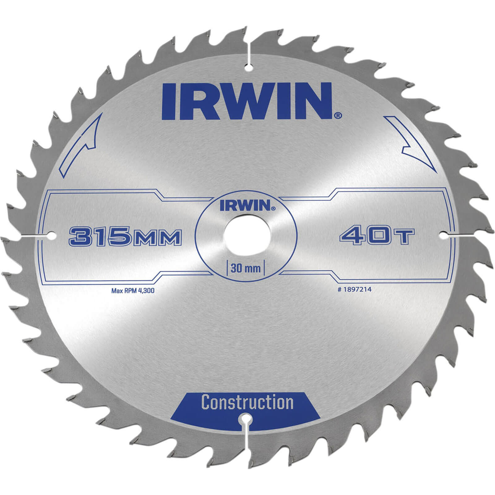 Image of Irwin ATB Circular Saw Blade 315mm x 30mm Bore 40 Teeth