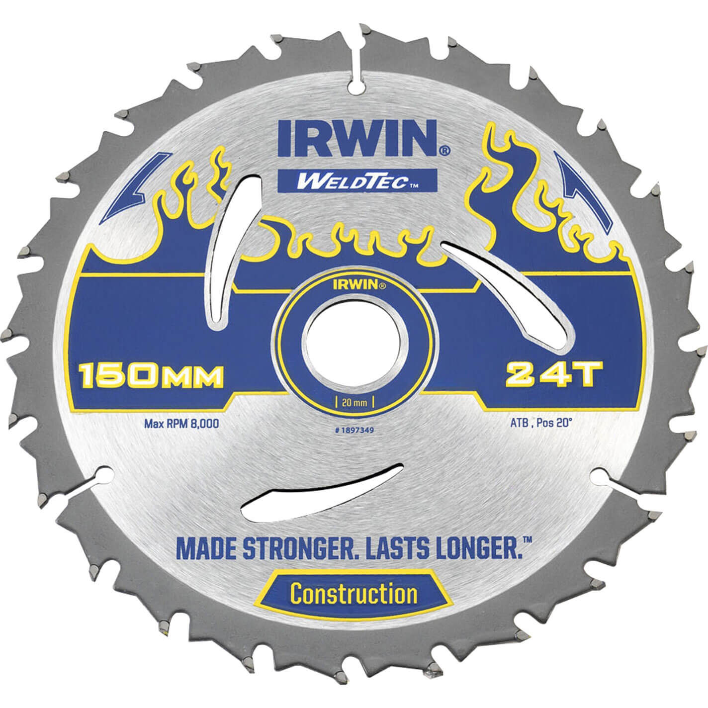 Image of Irwin Weldtec Circular Saw Blade 150mm x 24 Teeth x 20mm Bore ATB