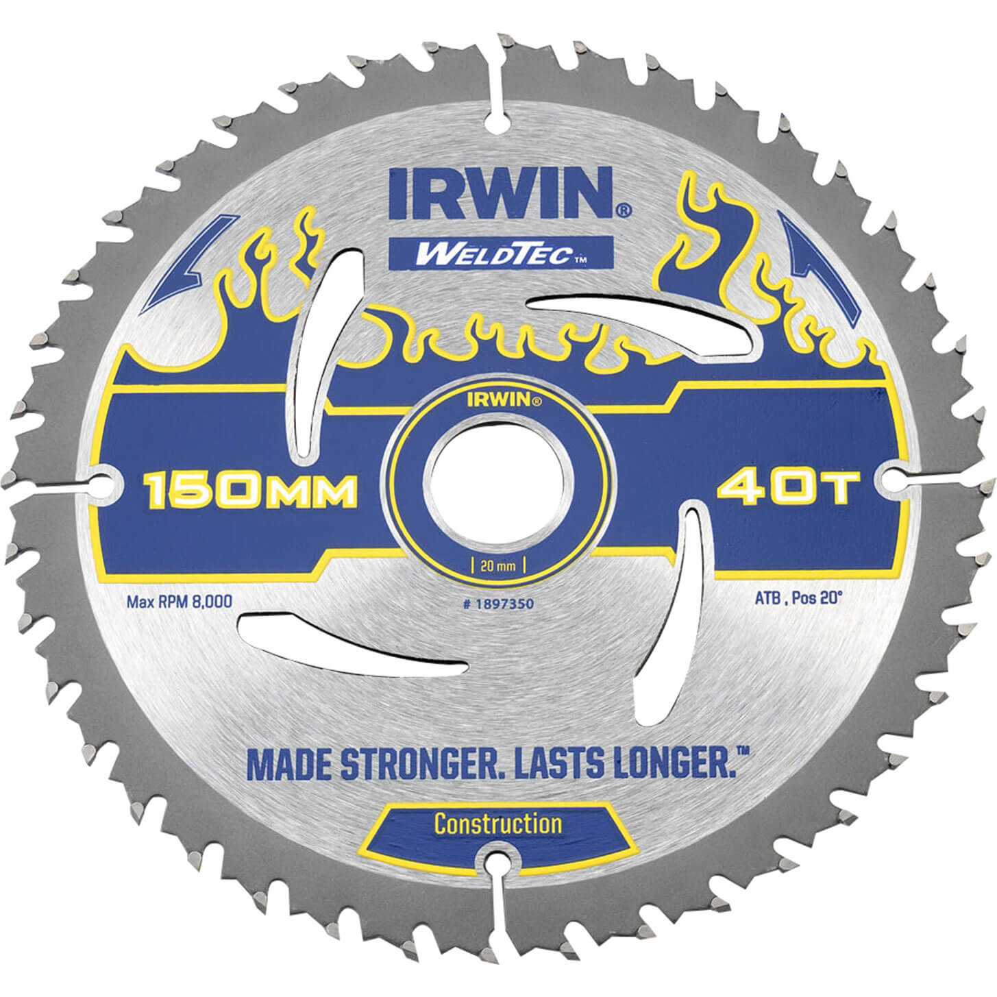 Image of Irwin Weldtec Circular Saw Blade 150mm x 40 Teeth x 20mm Bore ATB