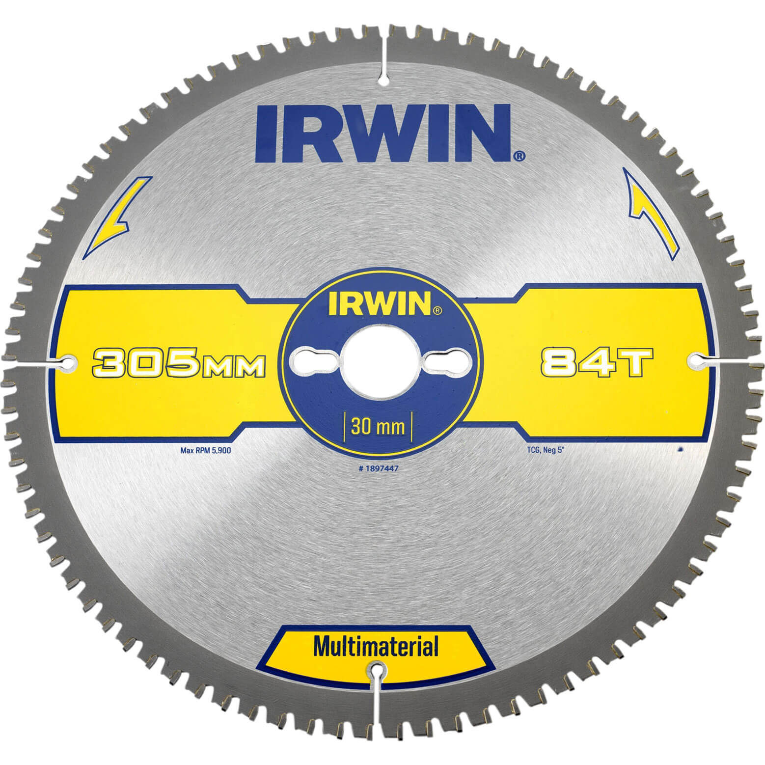 Image of Irwin Multi Material Circular Saw Blade 305mm x 30mm Bore 84 Teeth TCG Neg