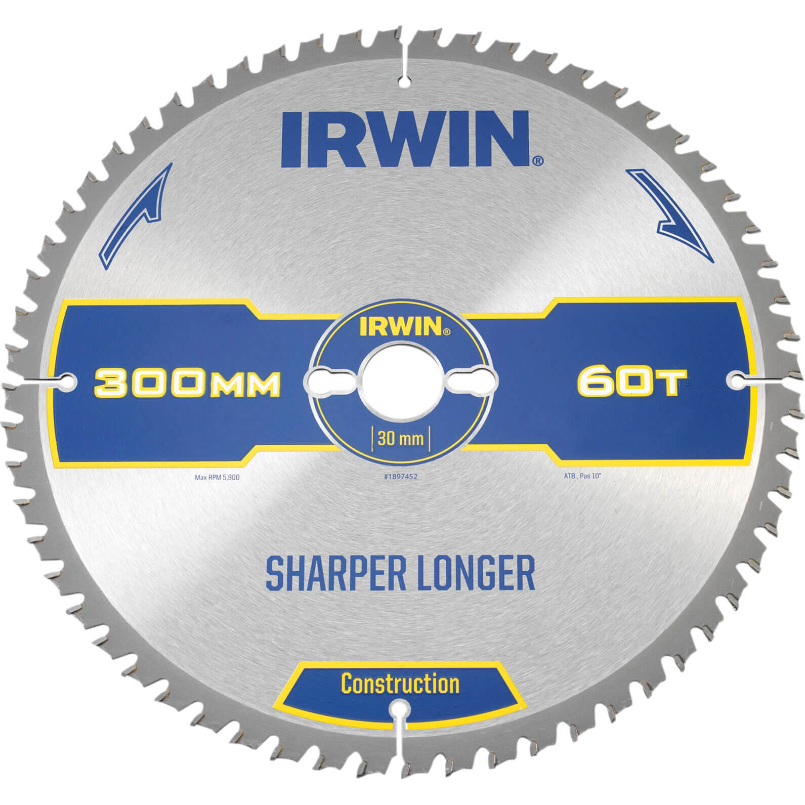 Image of Irwin Construction ATB Circular Saw Blade 300mm x 30mm Bore 60 Teeth