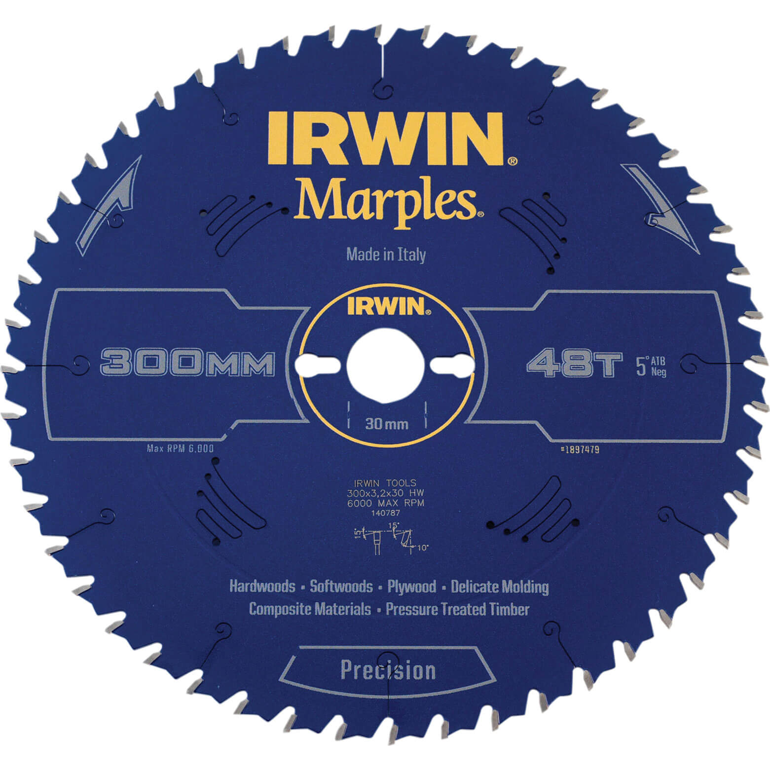 Image of Irwin Marples Circular Saw Blade 300mm x 48 Teeth x 30mm Bore ATB