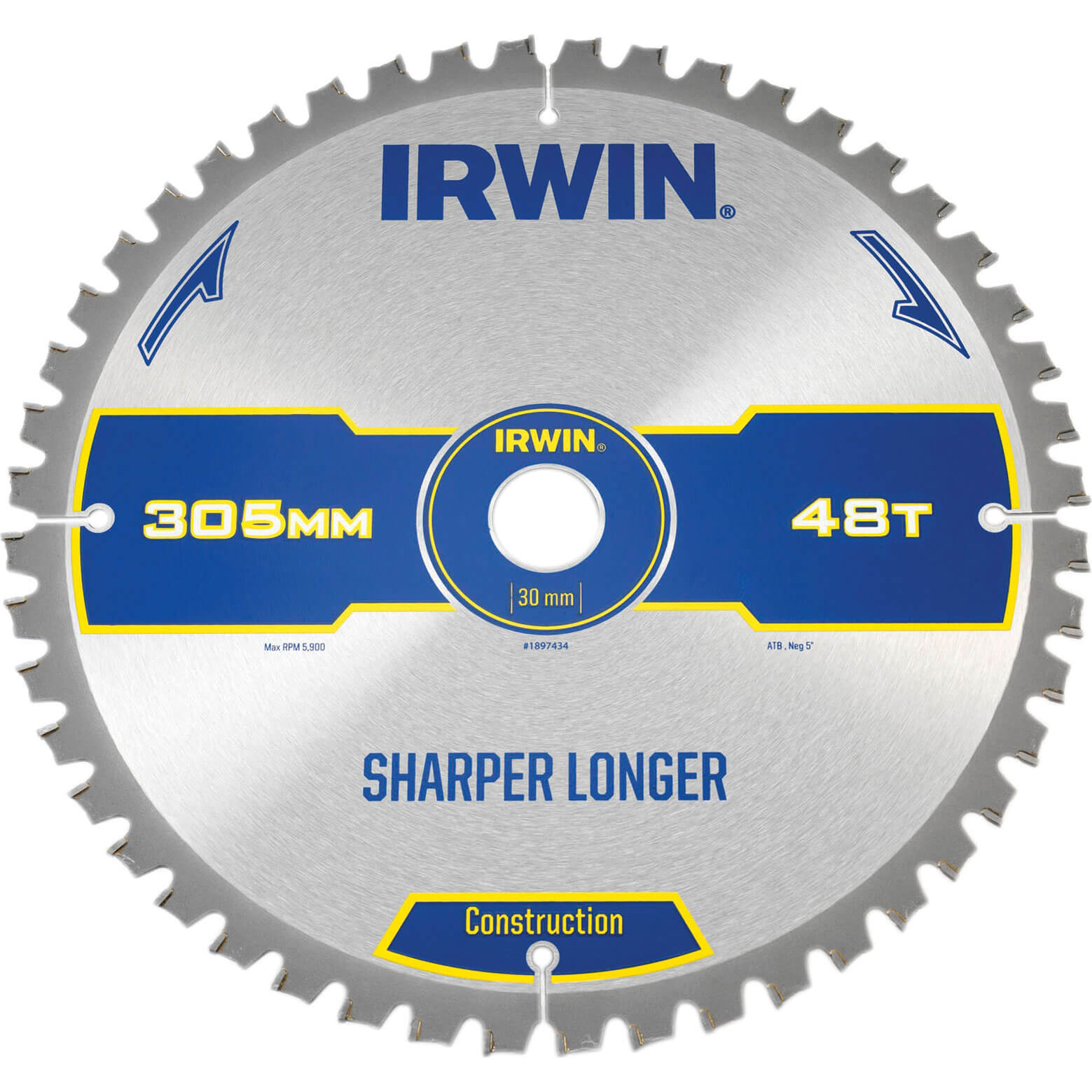 Image of Irwin Construction ATB Circular Saw Blade 305mm x 30mm Bore 48 Teeth