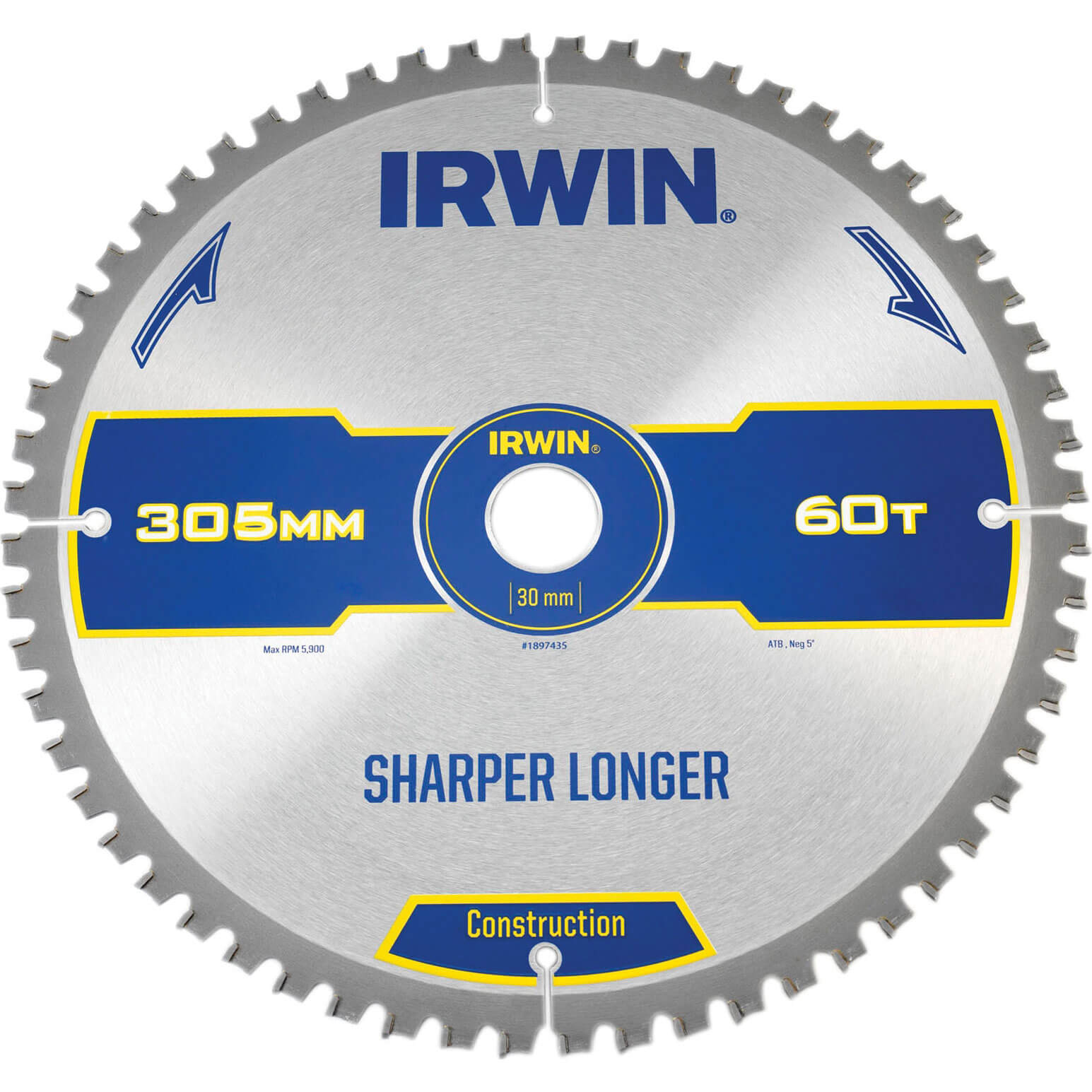 Image of Irwin Construction ATB Circular Saw Blade 305mm x 30mm Bore 60 Teeth