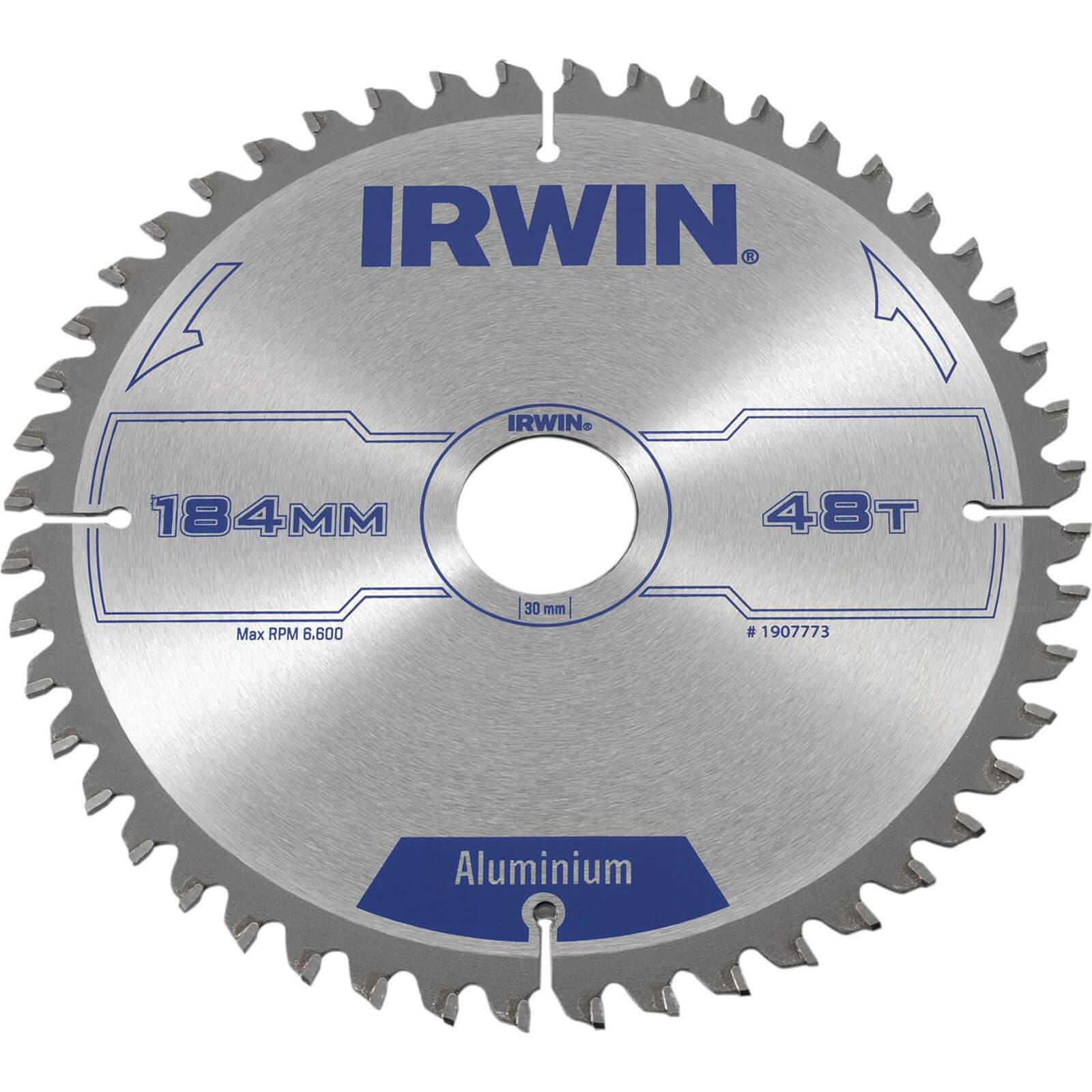 Image of Irwin Professional Circular Saw Blade 184mm x 48 Teeth x 30mm Bore for Aluminium