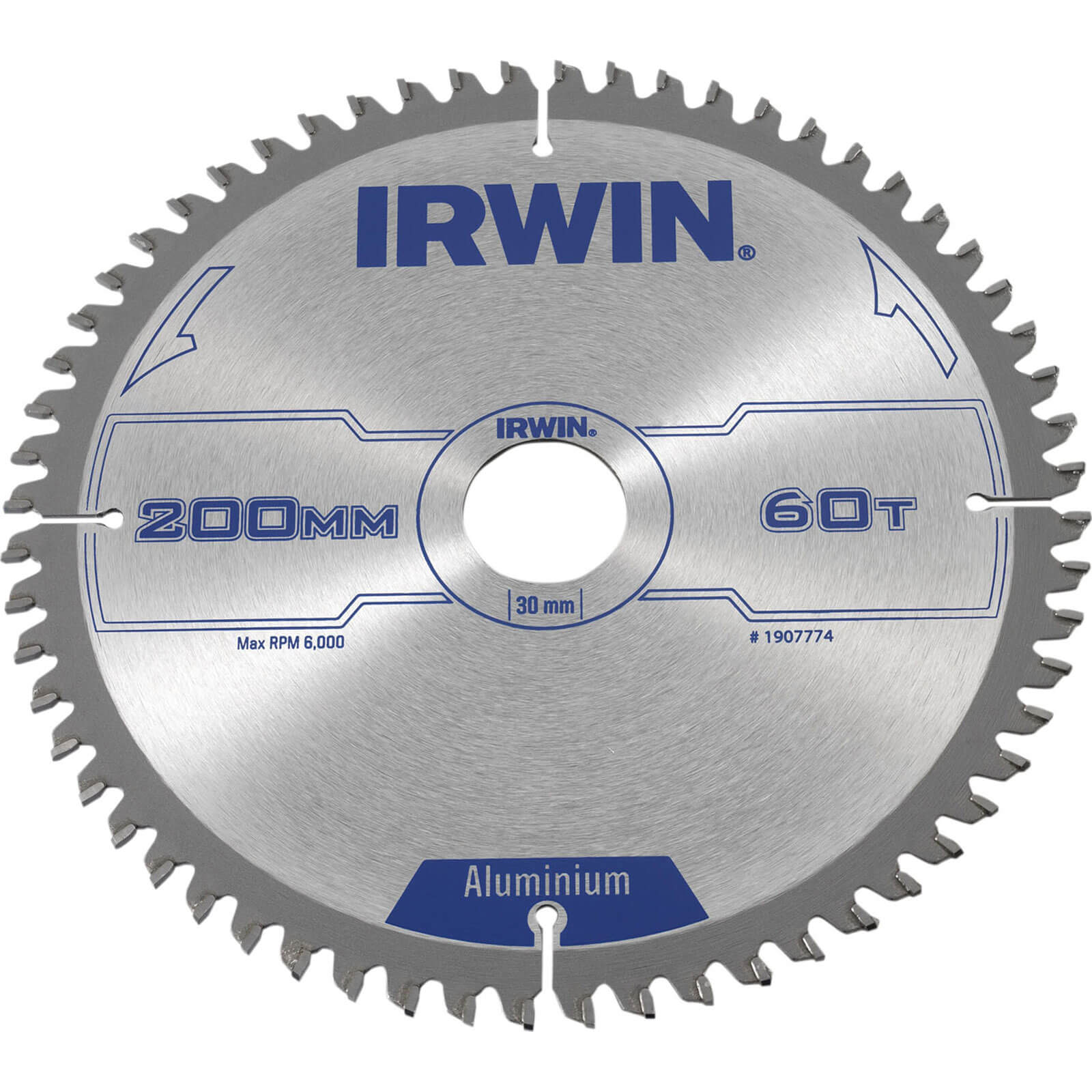 Image of Irwin Professional Circular Saw Blade 200mm x 60 Teeth x 30mm Bore for Aluminium