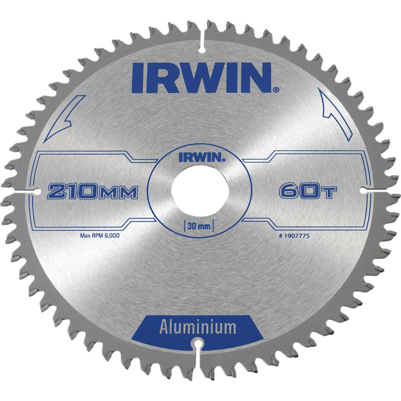 Image of Irwin Professional Circular Saw Blade 210mm x 60 Teeth x 30mm for Aluminium