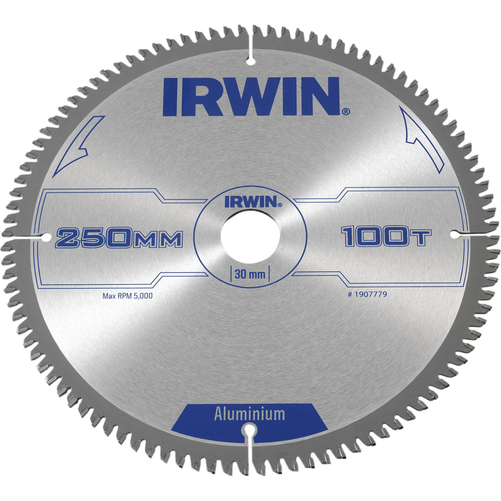 Image of Irwin Professional Circular Saw Blade 250mm x 100 Teeth x 30mm Bore for Aluminium