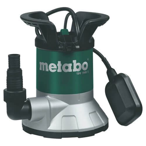 Image of Metabo TPF 7000S Low Intake Submersible Clean Water Pump with Float Switch 6 Metre Lift 7000 Litre Hour Max Flow 450w 240v