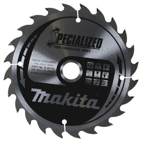 Image of Makita Specialized Cordless Circular Saw Blade 136mm x 24 Teeth 10mm Bore