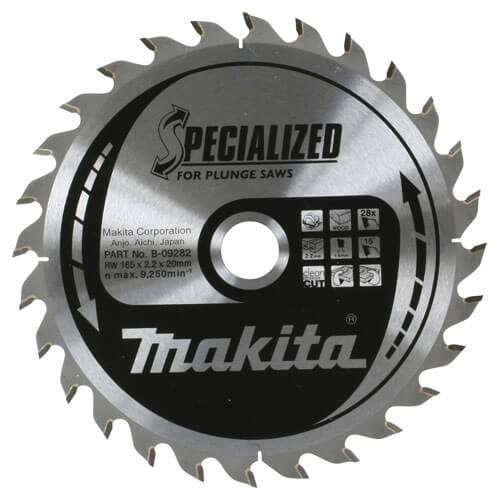 Image of Makita Specialized Plunge Saw Blade 160mm x 28 Teeth 20mm Bore