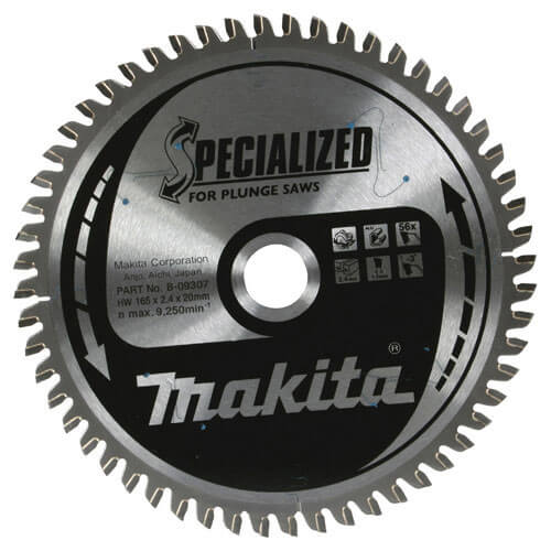 Image of Makita Specialized Plunge Saw Blade 165mm x 48 Teeth 20mm Bore