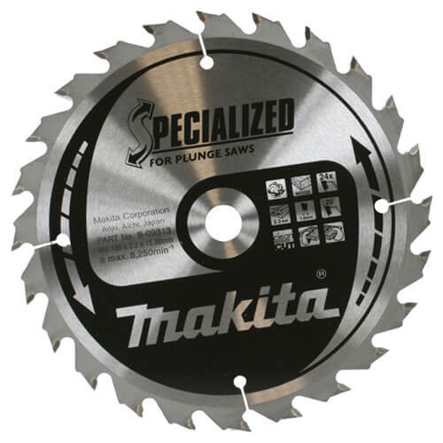 Image of Makita Specialized Plunge Saw Blade 185mm x 24 Teeth 158mm Bore