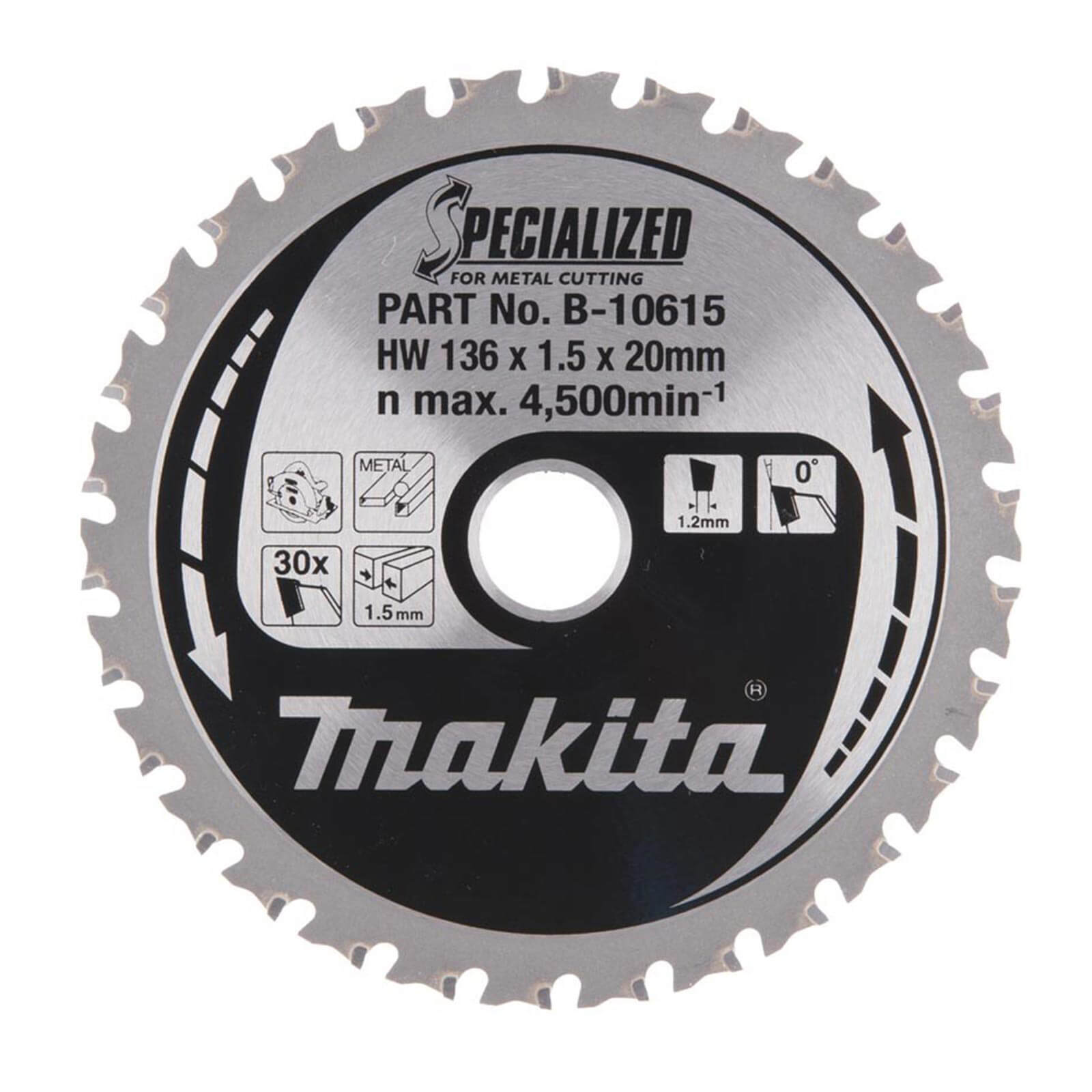 Image of Makita Specialized Cordless Circular Saw Blade 136mm x 16 Teeth 20mm Bore