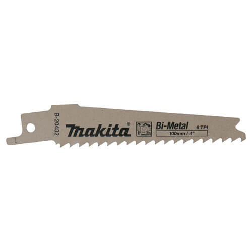 Image of Makita B20432 BiMetal Reciprocating Wood Cutting Blades 100mm Pack of 5