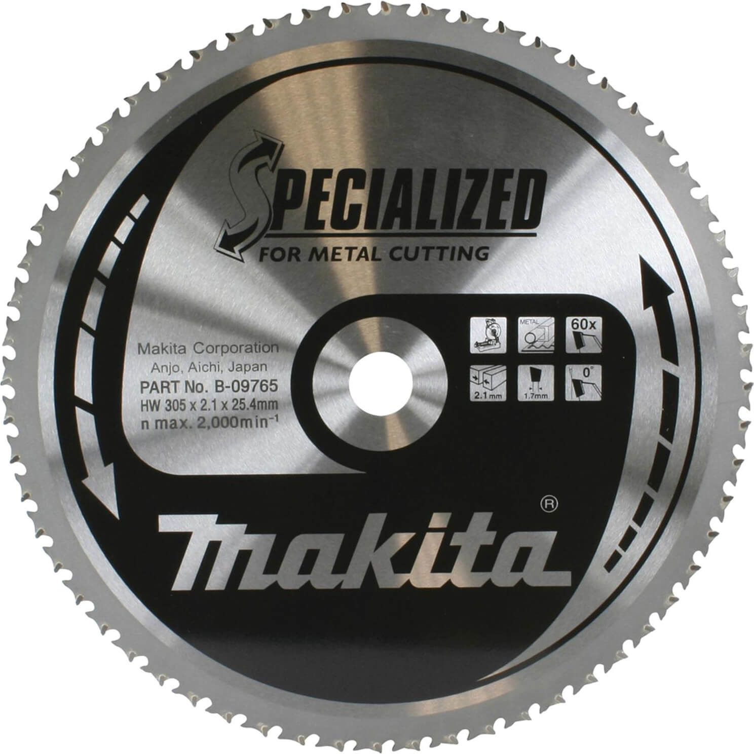 Image of Makita Specialized Metal Cutting Saw Blade 305mm x 60 Teeth 254mm Bore