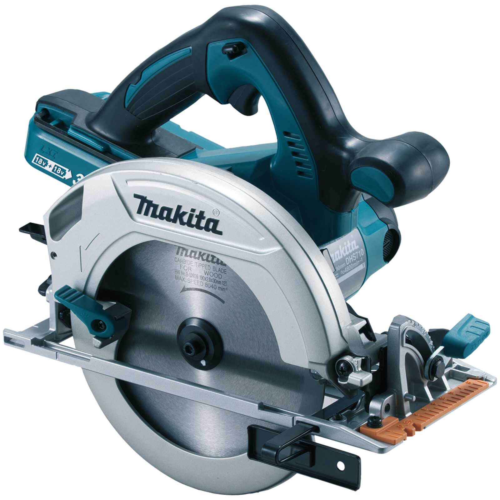 Image of Makita DHS710Z LXT Twin 18v Cordless Cirular Saw 190mm Blade without Battery Or Charger