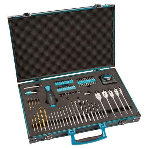 Image of Makita 70 Piece Pro XL Power Tool Drill Bit and Accessory Set in Aluminium Case