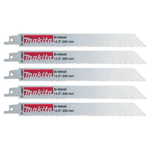 Image of Makita P04927 Specialized Reciprocating Saw Blades 200mm Pack of 5