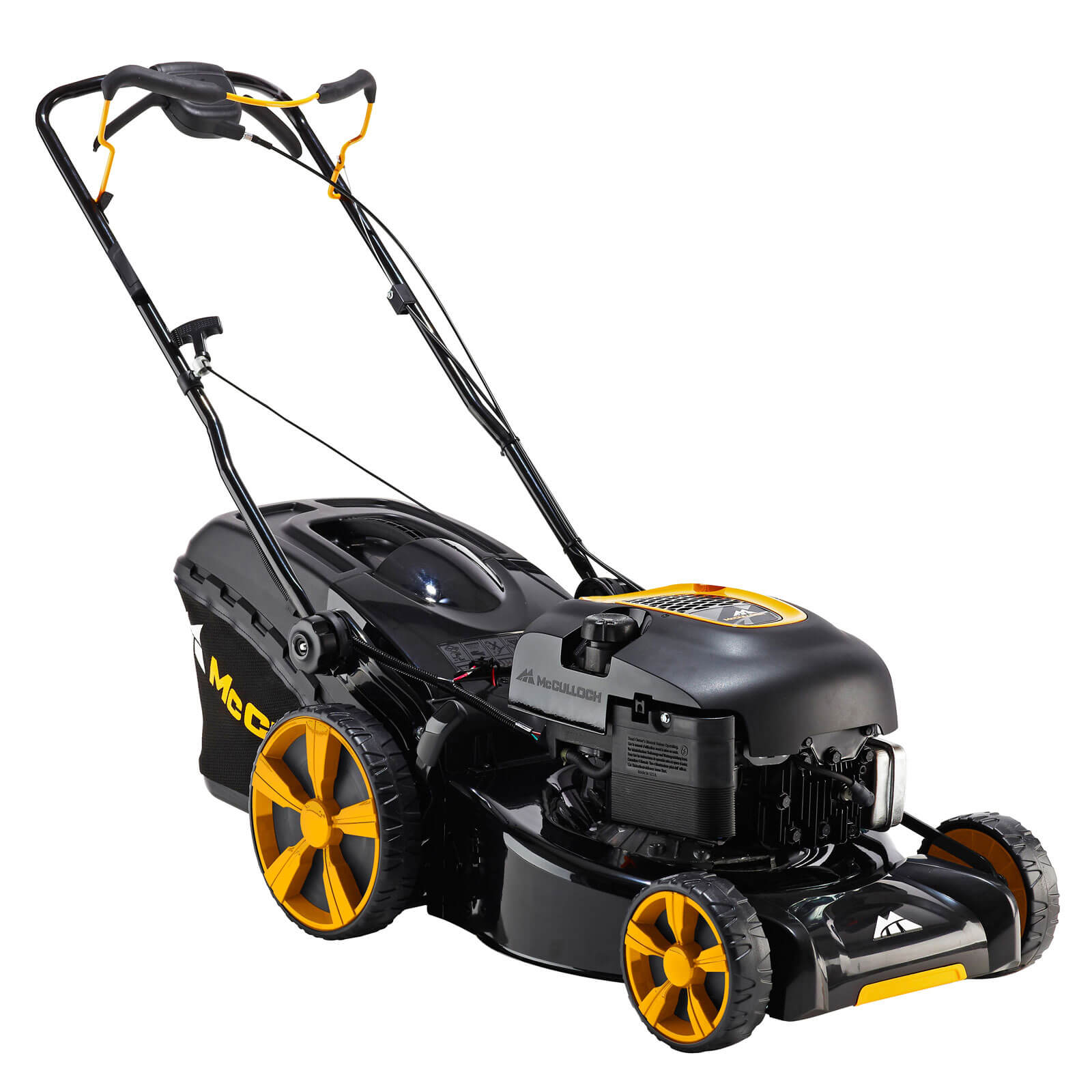 Image of McCulloch M46190AWREX Self Propelled Petrol Rotary Lawnmower 460mm Cut with Key Start Steel Deck and Briggs and Stratton 650e Series Engine