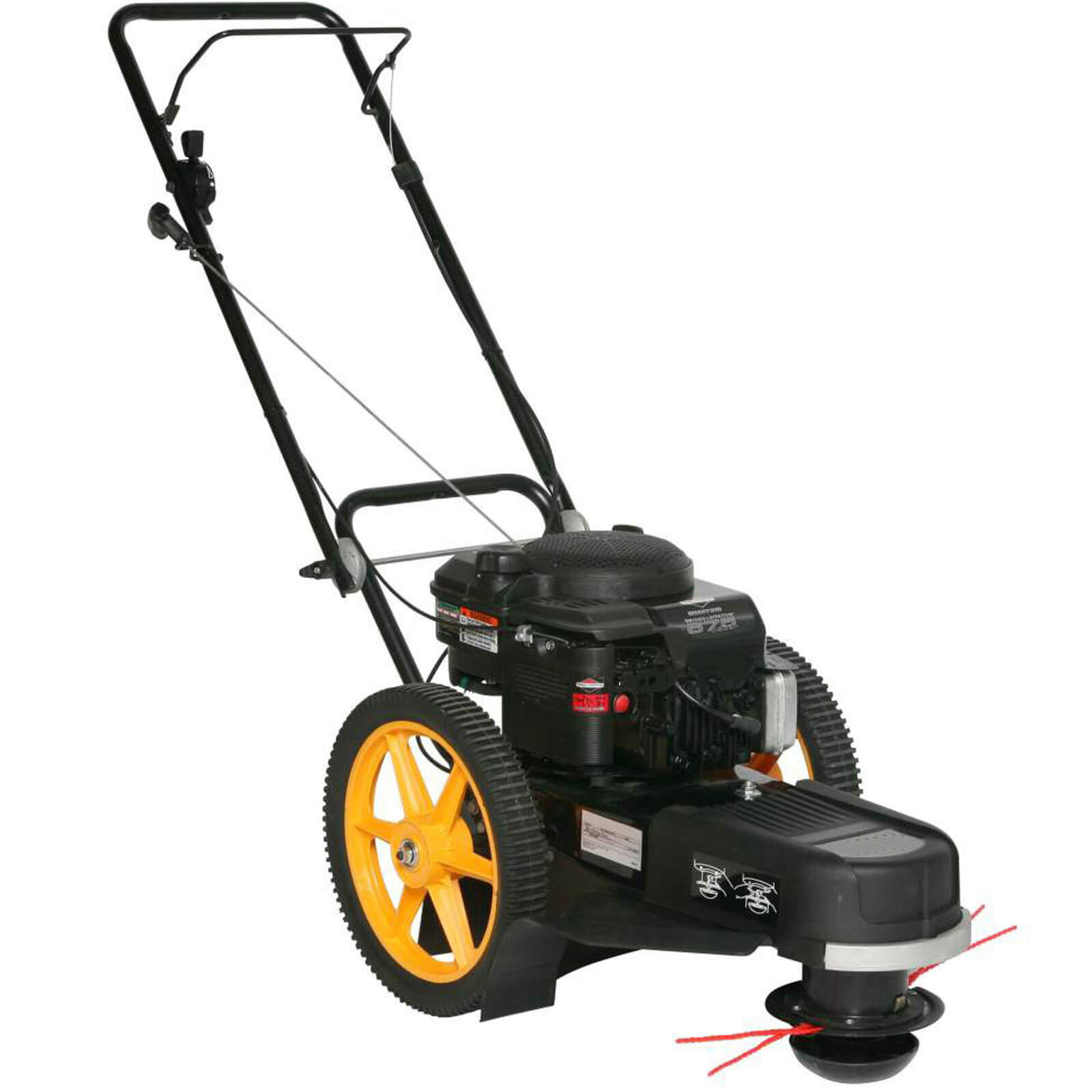 Image of McCulloch MWT 420 Wheeled Push Petrol Grass Trimmer 51cm Cut with Briggs and Stratton 675 Series Engine