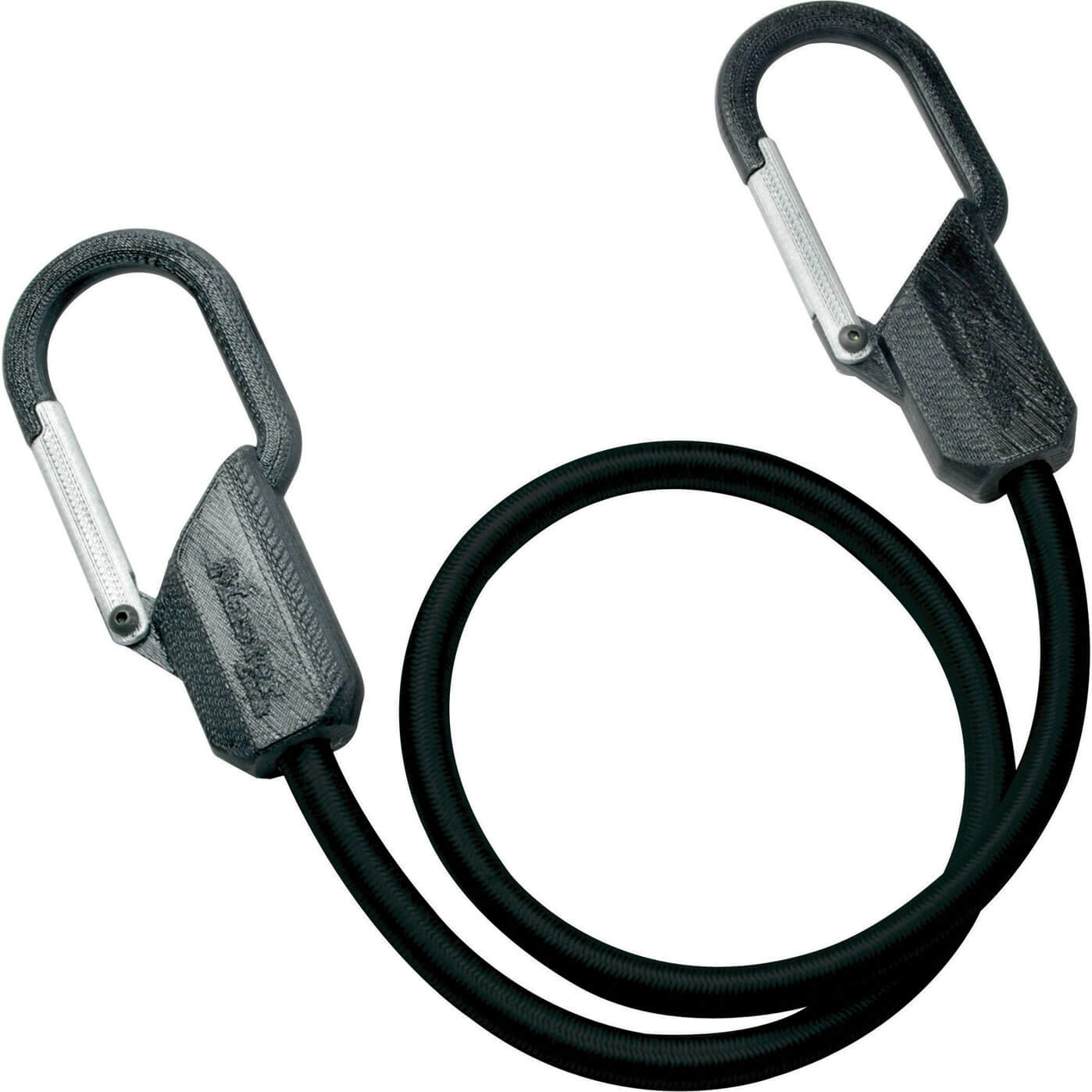 Image of masterlock 800mm bungee cord carabiner black 64kg capacity